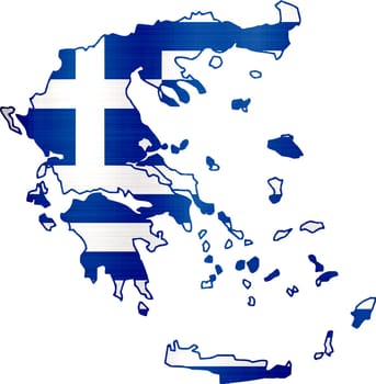 flag map greece illustration