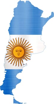 flag map argentina illustration