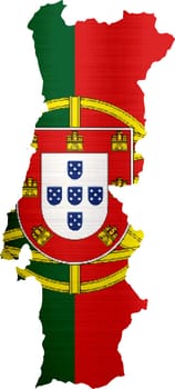 flag map portugal illustration