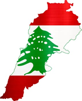 flag map lebanon illustration