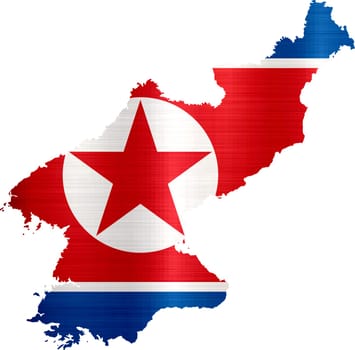 flag map north korea illustration