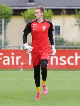Goalkeeper Tom Müller (Hallescher FC) at the test match Hallescher FC against Berliner AK on 30.06.2017 in Dessau