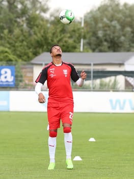 Marvin Ajani (Hallescher FC) at the friendly match Hallescher FC against Berliner AK on 30.06.2017 in Dessau