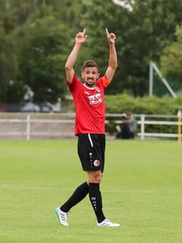 Lovro Sindik ( Berliner AK) at the test match Hallescher FC against Berliner AK on 30.06.2017 in Dessau