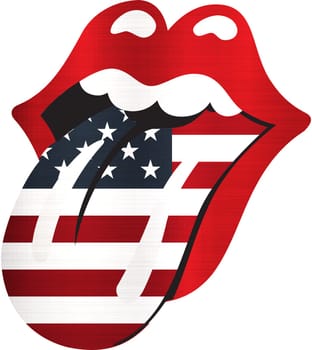 Rolling Stones united states flag illustration