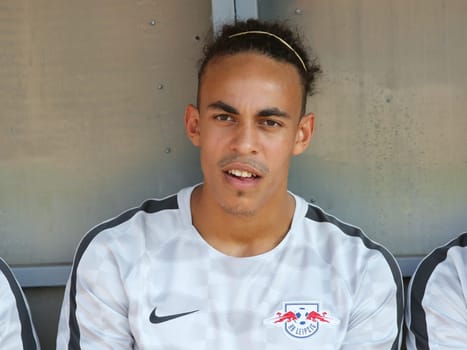 Yussuf Poulsen ( RB Leipzig) at the charity match ZFC Meuselwitz against RB Leipzig on 18.07.2017 in Meuselwitz