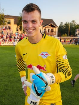 Goalkeeper Philipp Köhn ( RB Leipzig) at the charity match ZFC Meuselwitz against RB Leipzig on 18.07.2017 in Meuselwitz