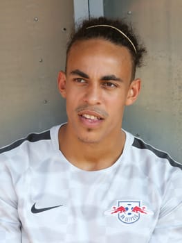Yussuf Poulsen ( RB Leipzig) at the charity match ZFC Meuselwitz against RB Leipzig on 18.07.2017 in Meuselwitz