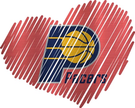 Lined Heart indiana pacers