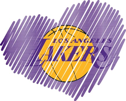 Lined Heart los angeles lakers