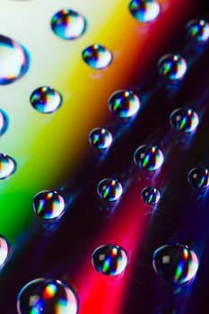 Abstract water drops are on colorful backgrounds.