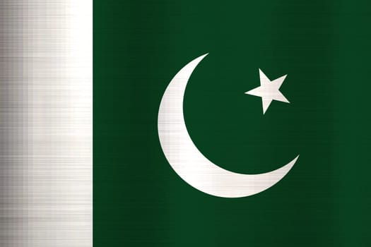 Flag of Pakistan metallic texture
