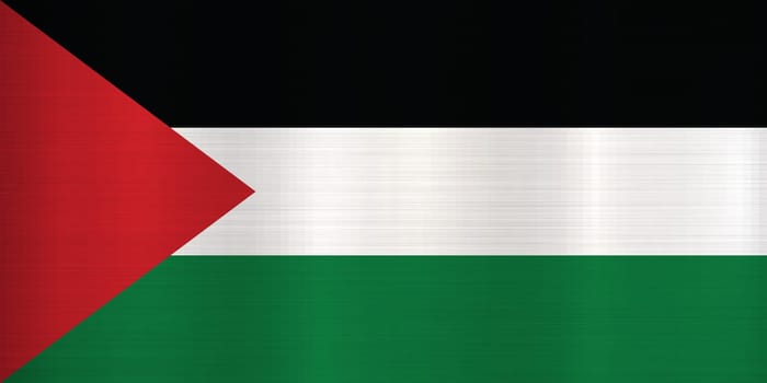 Flag of State of Palestine metallic texture