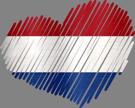 Lined Heart Netherlands metallic