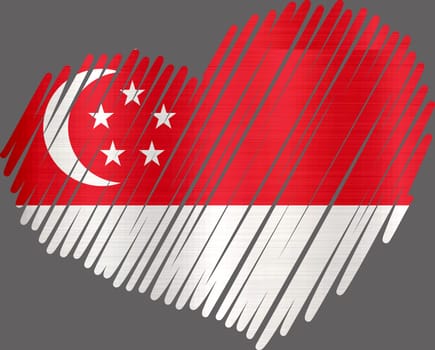 Lined Heart Singapore metallic texture