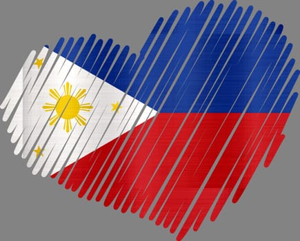 Lined Heart Philippines metallic texture