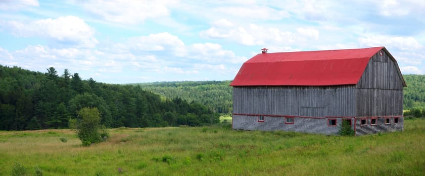 red barn country farm landscape rural agriculture summer nature