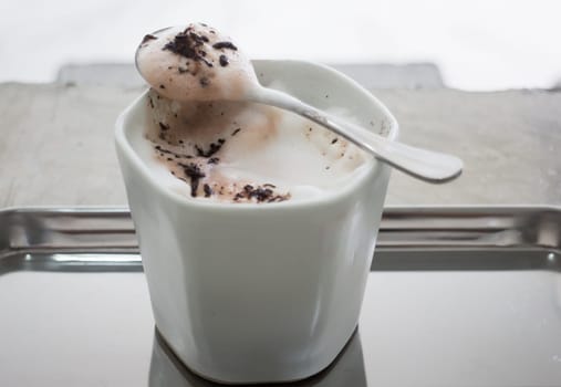 Hot cup of cocoa drink, stock photo