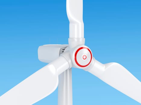 Close-up of wind turbine generating electricity