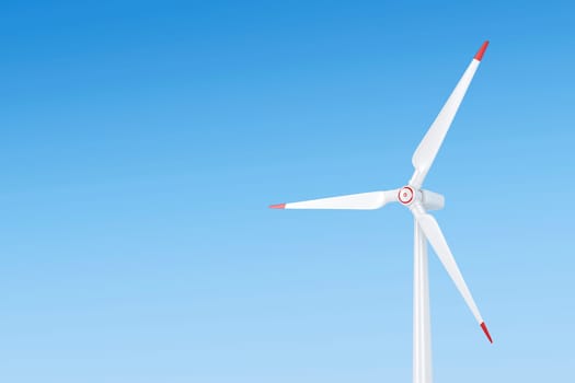 Wind turbine against blue sky