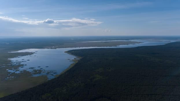Engure Latvia Aerial view of countryside drone top view