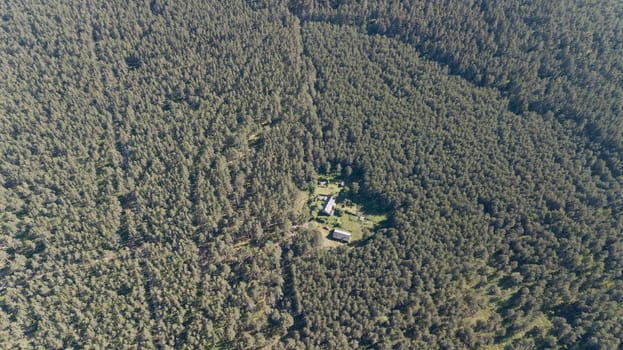 Engure Latvia Aerial view of countryside drone top view