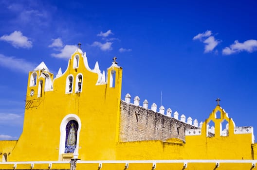 Cathedral of the Convento De San Antonio De Padua on the main plaza in Izamal, Mexico