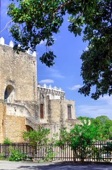 Side of Convento De San Antonio De Padua in Izamal, Mexico
