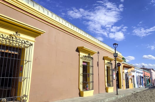 OAXACA, MEXICO-MARCH 4: Colorful street in downtown Oaxaca, Mexico on March 4, 2017