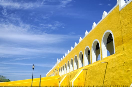 Entrance of the  Convento De San Antonio De Padua on the main plaza in Izamal, Mexico