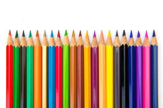 Color pencils isolated on a white background.