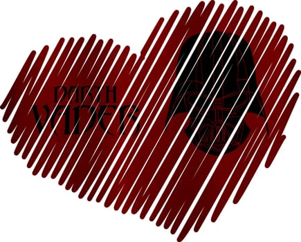Lined Heart darth vader metallic texture