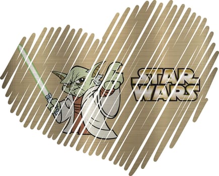 Lined Heart yoda star wars