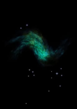 Small part of an infinite star field of space in the Universe. Elements of this image furnished by NASA . 3D rendering