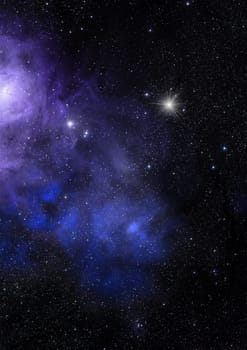 Small part of an infinite star field of space in the Universe. Elements of this image furnished by NASA . 3D rendering