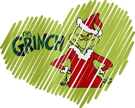 Lined Heart the grinch metallic texture