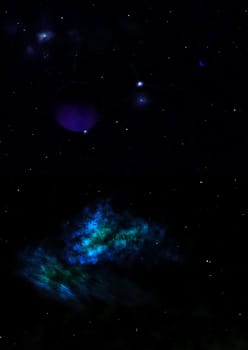 Small part of an infinite star field of space in the Universe. Elements of this image furnished by NASA . 3D rendering