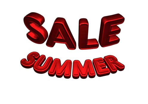 Dimensional inscription of SUMMER SALE isolated on background. 3D rendering.