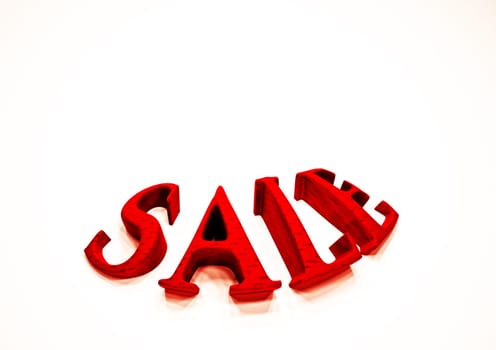 Dimensional inscription of SALE isolated on background. 3D rendering.