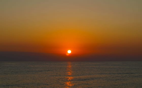 sundown on a Sardinian beach, Costa Rei in Italy