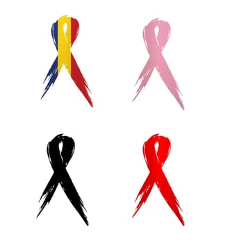 ribbon romania country aids cancer mourning illustration