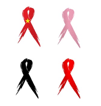 ribbon vietnam country aids cancer mourning illustration