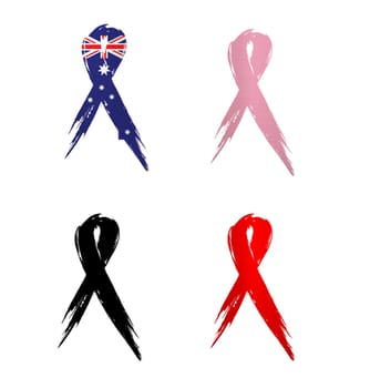 ribbon australia country aids cancer mourning illustration