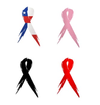 ribbon chile country aids cancer mourning illustration
