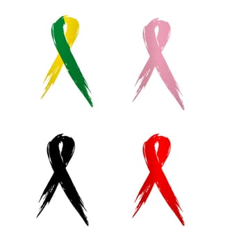 ribbon brazil country aids cancer mourning illustration