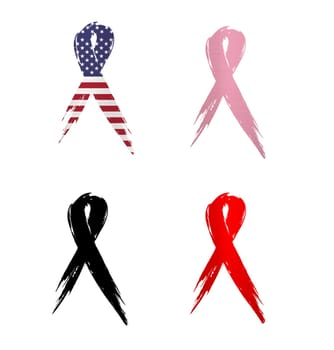 ribbon united states country aids cancer mourning illustration