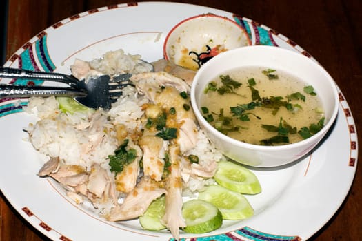 rice chicken soup thai food