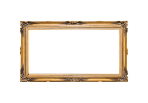 Gold frame Elegant vintage Isolated on white background.