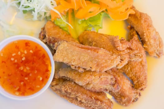 Delicious deep fried chicken wings, stock photo