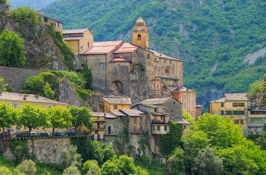 Saorge in the French Alps - Alpine town Saorge,France Maritime Alps